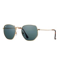 Pro Acme Small Square Sunglasses for Women Men 100% Real Glass Lens Hexagonal Frame