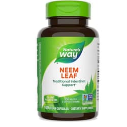 Nature's Way Herbal Neem Leaf, Traditional Intestinal Support*, Used in Ayurveda, 950 mg per 2-Capsule Serving, Non-GMO Project Verified, Vegan, 100 Capsules (Packaging May Vary)