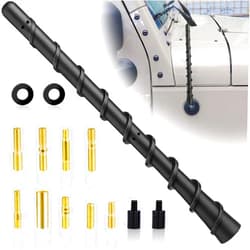 BFXM Black Spiral Bending Antenna, Waterproof Car Rubber Antennas, 7 Inch Auto Toppers Flexible Retrofit Antenna with Screw, Exterior Car Accessories for Car Radio AM FM for Trucks, Cars, SUVs