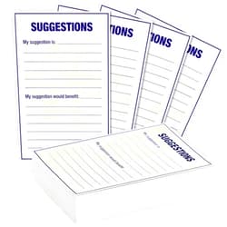 Best Paper Greetings 100-Sheet Bulk Suggestion Box Cards, 4 x 6 Blank Refill Forms for Customer Feedback, Comment, Benefits, Improvement for Small Businesses Supplies, Restaurants, Church, School