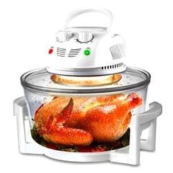NutriChef Air Fryer, Halogen Infrared Convection Oven - Large 13 Quart Glass Air Fryer, Oil-Free Quick Healthy Meals Multicooker with Time & Temperature Controls, Roast, Fry, Toast or Crisp