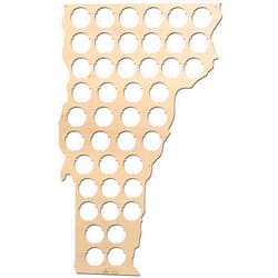 BeerCapMapShop All States Beer Cap Map Vermont – 9,8x16 inches – 43 caps – Vermont Beer Cap Holder – Birch Plywood
