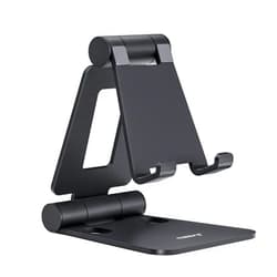 Nulaxy Dual Folding Cell Phone Stand, Fully Adjustable Foldable Desktop Phone Holder Cradle Dock Compatible with Phone 16 15 14 13 12 11 Pro Xs Xs Max Xr X 8, Nintendo Switch, All Phones