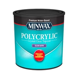 Minwax 233334444 Polycrylic Protective Wood Finish, Clear Satin, ½ Pint
