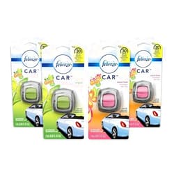 Febreze Car Air Freshener, 2 Gain Original and 2 Gain Island Fresh Scents, Odor Eliminator for Strong Odors (4 Count)