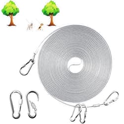 Furggis 3-in-1 Dog Runner Line and Long Tie Out Cable 75 Feet, Dog Runner for Yard Large Dog Heavy Duty, Long Dog Leads for Yard Outside, Outdoor Dog Leash Cable Dog Trolley System for Backyard & Camping