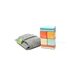 Tegu 8 Piece Tegu Pocket Pouch Magnetic Wooden Block Set, Sunset