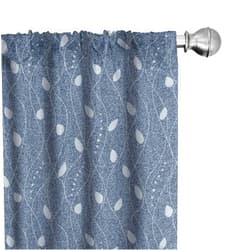 Ambesonne Leaves Curtains, Branches Over Denim Background Contemporary Fashion Nature Mix Art Deco, Window Treatments 2 Panel Set for Living Room Bedroom, Pair of - 28