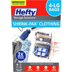 Shrink-Pak Hefty Shrink-Pak Vacuum Storage Bags – For Clothes, Pillows, Towels, Blankets & More – Space Saver Vacuum Suction Sealer Bags for Home or Travel – 4 Large Bags, 34 x 22 Inches