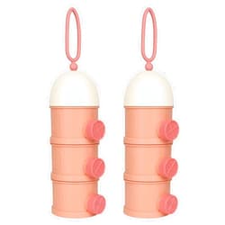 Accmor Formula Dispenser On The Go, 3 Layers Stackable Formula Container to Go, Non-Spill Portable Milk Powder Baby & Kids Snack Container, Pink