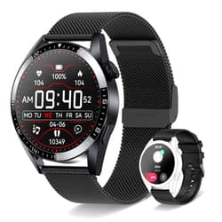 Erkwei Smart Watch for Men(Make/Answer Call) Fitness Tracker Watch with Heart Rate Sleep Monitor Pedometer Full Touch Screen Waterproof Smartwatch for Android iOS Phones(Black)