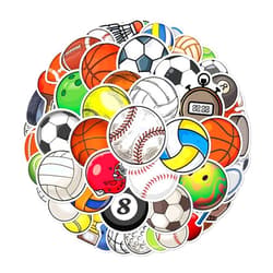 DEFATANO Pack 50 Pcs Sports Sport Ball Stickers for Water Bottles Waterproof Laptop Luggage Computer Scrapbooking Teens Adults Boys Aesthetic Funny Sticker Packs Bulk Small Vinyl Decals