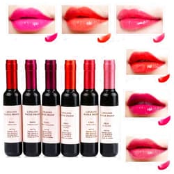Anshka 6 Colors/Set Wine Lipstick Matte Long Lasting Waterproof Lip Tint Set, Lady Long Lasting Make Up Gloss Matte Lip Tint Wine Bottle Cover, Waterproof Valentine's Day Idea Gift Kit (RD01)