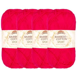 BambooMN JubileeYarn Bamboo Cotton Sport Yarn - 50g/Skein - Magenta - 4 Skeins