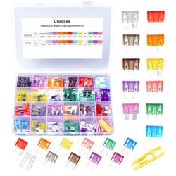 CrocSee 120 Pieces - Car Fuses Assortment Kit, Blade-Type Automotive Fuses - Standard & Mini Size (2A/3A/5A/7.5A/10A/15A/ 20A/25A/30A/35A/40A), Replacement Fuses for Car/RV/Truck/Motorcycle/Boat