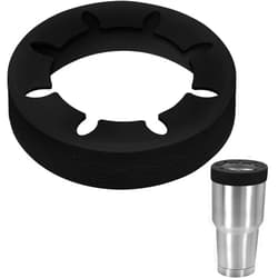 XccMe Iced Coffee Silicone Ring for Cold Beverages,Reusable Silicone Lid for 30oz Stainless Steel Tumbler,for YETI,RTIC,BJPKPK,for The Cup Mouth Diameter 3.9-4 inch (Black)