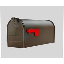 ShoppingOnBed SoB Medium Bronze Galvanized Steel Post-Mount Mailbox, 6.92in. W x 8.87in. H x 20.05in. L - Metal Mailboxes for Outside Post Mount