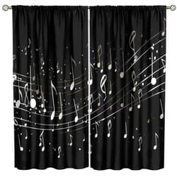 SXYHCK Music Notes Curtains for Bedroom Aesthetic, Living Room Decor Blackout Window Drapes, Musical Theme Colorful Music Notes Pattern Design21 W x45 Lx2 Panels