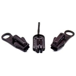 Zipperstop Zipper Repair Kit - #5 YKK Vislon Reversible Fancy Sliders - Choose Your Color - (3 Sliders Per Pack & 6 Top Stops) Made in The United States (Brown)