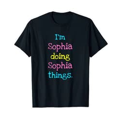 Kids Clothes Co Sophia Cute Personalized Text Kid's Top For Girls T-Shirt