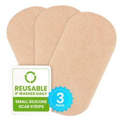 Epi-derm EpiDerm Silicone Gel Scar Small Strips - Premium Fabric-Lined Silicone Scar Sheets for Small Scars - Non-Medicated, Washable & Reusable Scar Tape - Gentle on All Skin Types - 3-Pack, Natural Tone