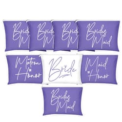 Weewooday 8 Pcs Bridesmaid Makeup Bag Matron of Honor Gifts Bridal Bag for Bridal Wedding Party Gift(Warm Pattern)