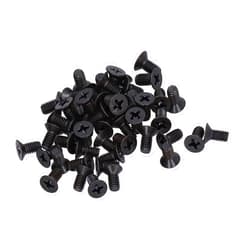 Kado 50pcs Cross Countersunk Head Screws M4-0.7 x 8mm Black, Phillips Screws M4x8 Stainless Steel Flat Head, for Monitor Arm Mounting Wall Mounting Hardware Fastening Accessories