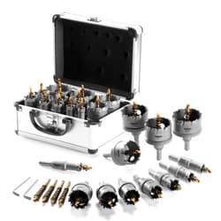 MARSBASE Carbide Hole Saw Kit for Metal - 16Pcs TCT 5/8
