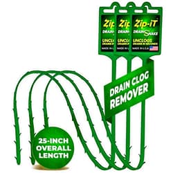 Zip-It The original Zip-It Hair Clog Remover 25-inch Overall Length Drain Snake Cleaner (3-Pack), Unclog Your Sink, Shower, & Tub Drain In Seconds – Non-toxic, Made in the USA