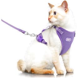 Supet Cat Harness and Leash for Walking Escape Proof, Adjustable Harness for Cats, Easy Control Small Cat Harness for Medium Large Kitten and Dogs S Purple