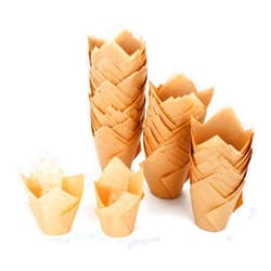 GOLDEN APPLE, 200 Pcs Tulip Cupcake Liner Baking Cup Muffin Tins Cups for Weddings, Birthdays, Baby Showers (Large, Natural)