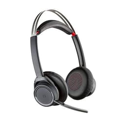Plantronics - Voyager Focus UC (Poly) - Bluetooth Dual-Ear (Stereo) Headset with Boom Mic - USB-A Compatible with PC and/or Mac - Active Noise Canceling - Works with Teams (Certified), Zoom & more