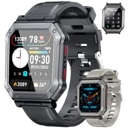 Kimeag Smart Watch for Men Fitness Tracker: Military Smart Watches for Men Digital Mens Watches Make/Answer Call Running Waterproof Smartwatch Android Phones iPhone Samsung Compatible Heart Rate Monitor
