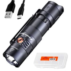 Fenix PD25R EDC Flashlight, 800 Lumen USB-C Rechargeable Dual Switch Pocket Size Lightweight with LumenTac Organizer