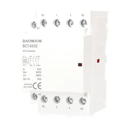 Baomain AC Contactor 63A 4 Pole 2 NO 2 NC Universal Circuit Control 35mm DIN Rail Mount CE Listed BCT-63/22 (AC 220V)