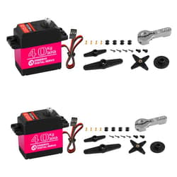 HOOYIJ 2Pack 40KG Digital RC Servo Waterproof DS3240MG High Torque Full Metal Gear Steering Servo Motor for 1/8 1/10 Scale RC Crawler Car Buggy Control Angle 270° 500us-2500us