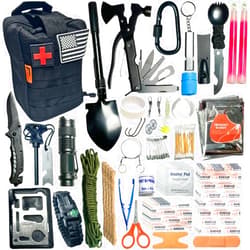 GunZee Emergency Survival Kit, 175Pcs Survival Gear First Aid Kit with Molle System Compatible Bag, Emergency Kit for Earthquake, Outdoor Adventure, Hiking, Hunting, Gifts for Men Women
