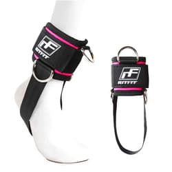 RitFit Kickback Ankle Straps Padded Ankle Strap for Cable Machine,Strong Hook and Loop,Reinforced 3 D-Ring, Adjustable Comfort fit Neoprene - Premium Ankle Cuffs to Enhance Abs, Glute & Leg Workouts