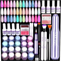 SAVILAND Dip Powder Nail Kit with Drill: 20 Colors Pastel Keratin Dip Nails Powder Starter Kit Summer Spring Dipping Powder Liquid Set Dip Base Activator Top Coat for Beginner Nail Art Home Manicure