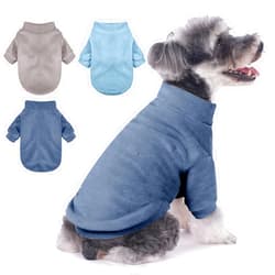 GYALAPERI Dog Sweater, 3 Pack Dog Sweaters for Small Dogs Girl Boy, Ultra Soft Warm Puppy Clothes Dog Coat for Winter (Gray+Azure+Navy, Medium)