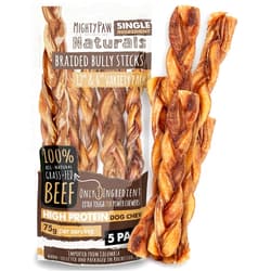 Mighty Paw Braided Bully Sticks for Large Dogs (5 Pack) | Large Bully Sticks. Best Dog Bully Sticks for Medium Dogs. Twisted Treats for All Breeds. Odor Free Bully Sticks. Thick 12” & 6” Variety Pack