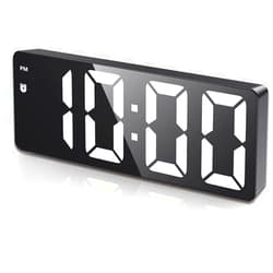 AMIR Digital Alarm Clock, [Upgraded Version] LED Clock for Bedroom, Electronic Desktop Clock with Type-C Port,Adjustable Brightness,DST,Snooze,12/24H Display for Home,Office