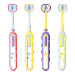 EASICUTI Soft Toddler Toothbrushes, Efficient 3 Sided Toothbrush, Baby Toothbrush 12 Months and up, Infant Toothbrush, Toddler Training Toothbrush for Ages 1-4 Years, Cleans All Sides at Once- 4 Pack