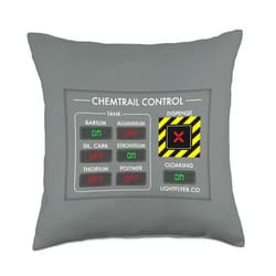 Lightflyer Co. Chemtrail Control Panel-Aviation Conspiracy Chemicals Throw Pillow, 18x18, Multicolor
