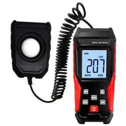 Landtek Light Meter Digital Illuminance Meter with Corded Light Sensor, 200,000 Lux Meter (18,500 FC), 4 Digit LCD Display Light Intensity Measurement Tool for Grow Plants Film Photography lumens LED