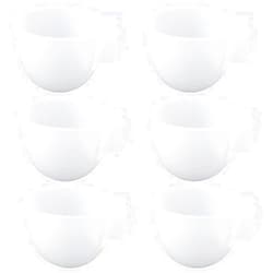 DQITJ 6 Pcs Mini Bird Food Bowl Feeder, Parrot Convenient Hanging Container, Plastic Pigeon Bird Cage Dish (White)