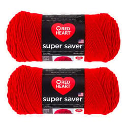 Red Heart Bulk Buy: Red Heart Super Saver (2-pack) (Cherry Red, 7 oz each skein)
