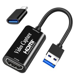 Fulfalic Video Capture Card, Fulfalic 4K HDMI to USB Game Capture Card, Full HD 1080p Capture Card, HDMI Video Game Capture for Editing Video/Games/Streaming/Online Teaching(Black)