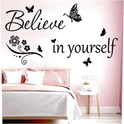 Datesno Inspirational Wall Decal Believe in Yourself Decal Wall Quote Sayings Stickers PVC Wall Sticker Motivational Quote Saying Decal Peel and Stick Art Positive Word Sayings Message Home Office Decor