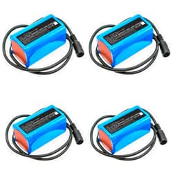 Synergy Digital Flashlight Batteries, Compatible with Square LED Light Flashlight, (Li-ion, 7.4V, 5200mAh), Replacement for Square MP NCM 2s2p Battery, Combo-Pack Includes: 4 x SDFL-L11370 Batteries